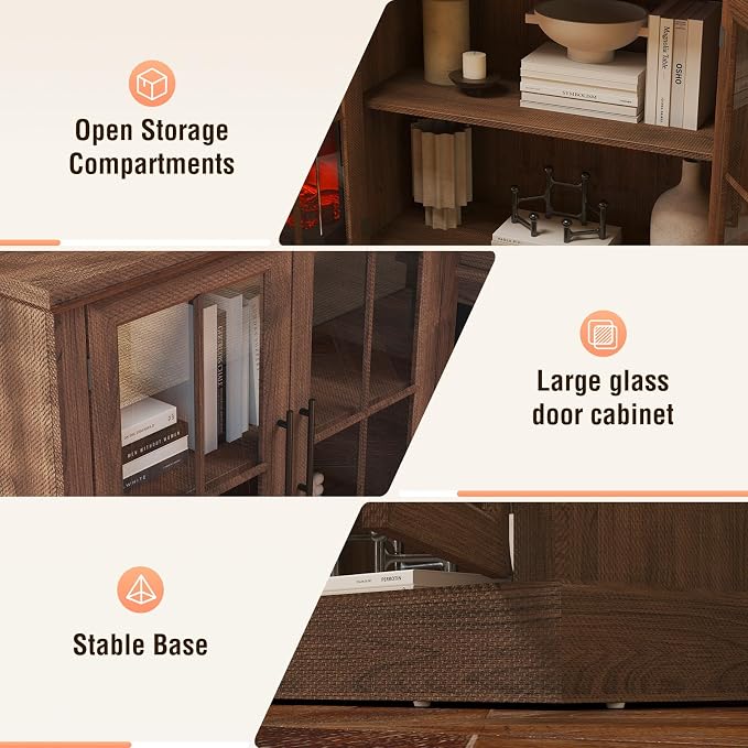 98" Farmhouse TV Stand with 36" Fireplace - Image 5