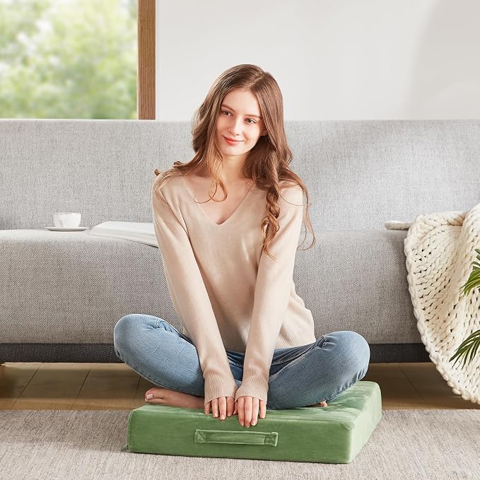 Codi High Density Foam Floor Pillow 2 Sets, Large Meditation Cushions Seating - Image 9
