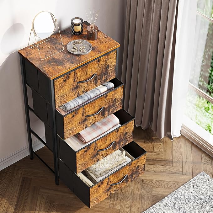 ODK Dresser for Bedroom with 4 Storage Drawers, Small Dresser Chest of Fabric - Image 2