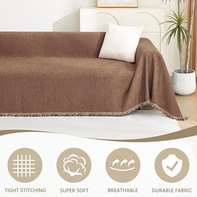 MYSKY HOME Loveseat Cover Camel Couch Cover Sectional Couch Covers - Image 3
