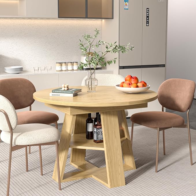 43.3in-59in Extendable Round Dining Table - Image 7