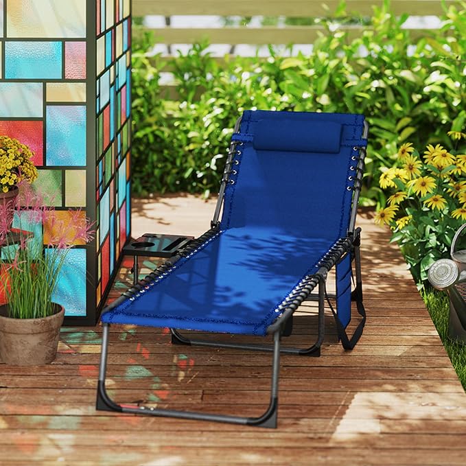 Outsunny Folding Chaise Lounge Chair Outdoor Tanning Chair - Image 9