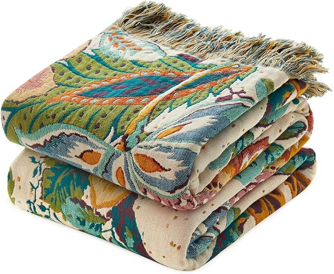 LUTBM Boho Throw Blanket for Bed Cotton Summer Blankets Twin Size for Bedroom by LUTBMFindYourFreeSpiritatHome