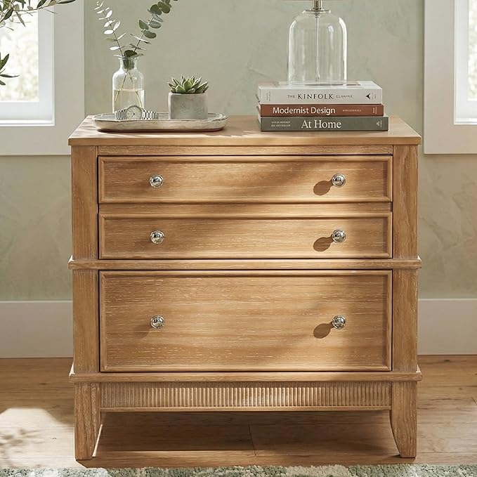 Merax 27.3 Inch Solid Wood Nightstand, Mid Century Modern Night Stand - Image 4