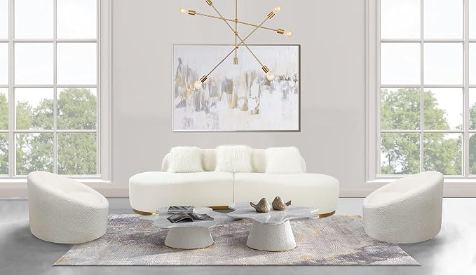 Pasargad Home Simona Collection Curved Sofa - Image 2