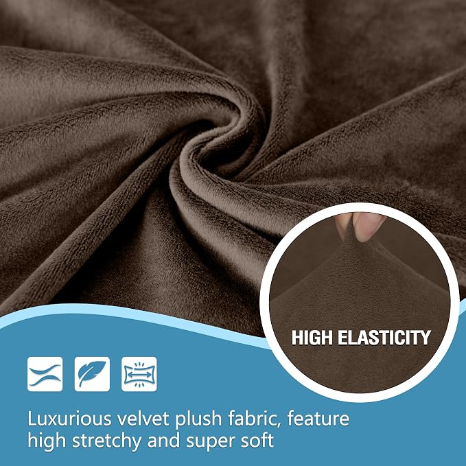HDCAXKJ Corner Sectional Couch Covers Velvet Stretch L Shape Sofa Cover Soft - Image 3