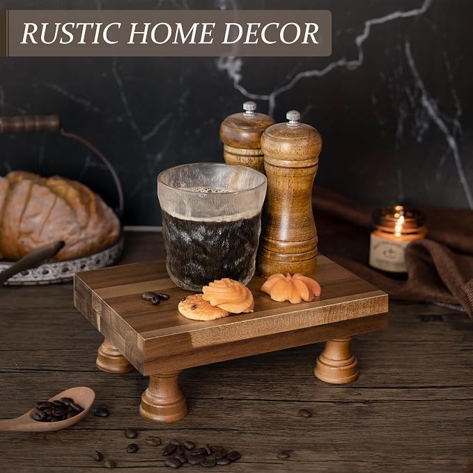 EOSAHR Farmhouse Wooden Riser for Display : Decorative Pedestal Stand for - Image 4