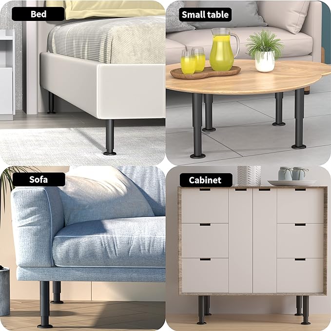 Wlrrcwdttc 4 Pcs Adjustable Height Bed Support Legs - Image 6