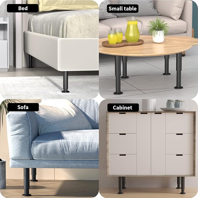 Wlrrcwdttc 2 Pcs Adjustable Height Bed Support Legs - Image 6