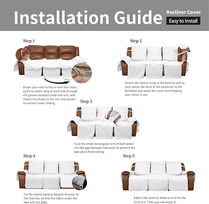 Easy-Going Recliner Sofa Cover, Reversible Couch Cover - Image 7