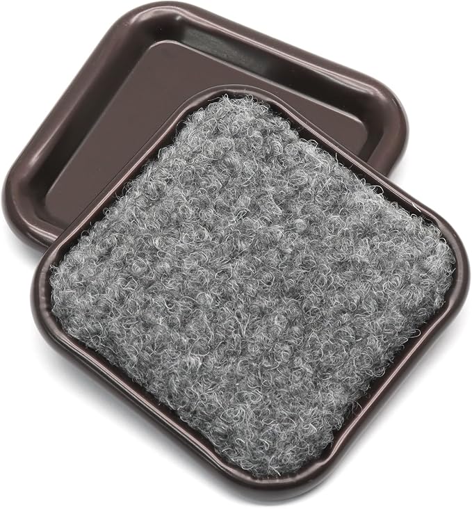 24Pcs Square Metal Felt Furniture Caster Cups, 1-3/4Inch Carpet-Bottom - Image 2