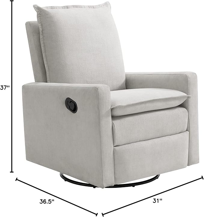 Oxford Baby Uptown Upholstered Glider Recliner Rocking Chair 360° Swivel - Image 10