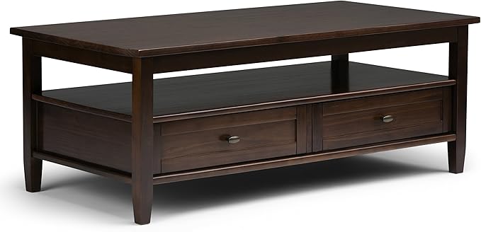 SIMPLIHOME Warm Shaker Solid Wood Transitional-Style 48-inch Wide Coffee Table - Image 4