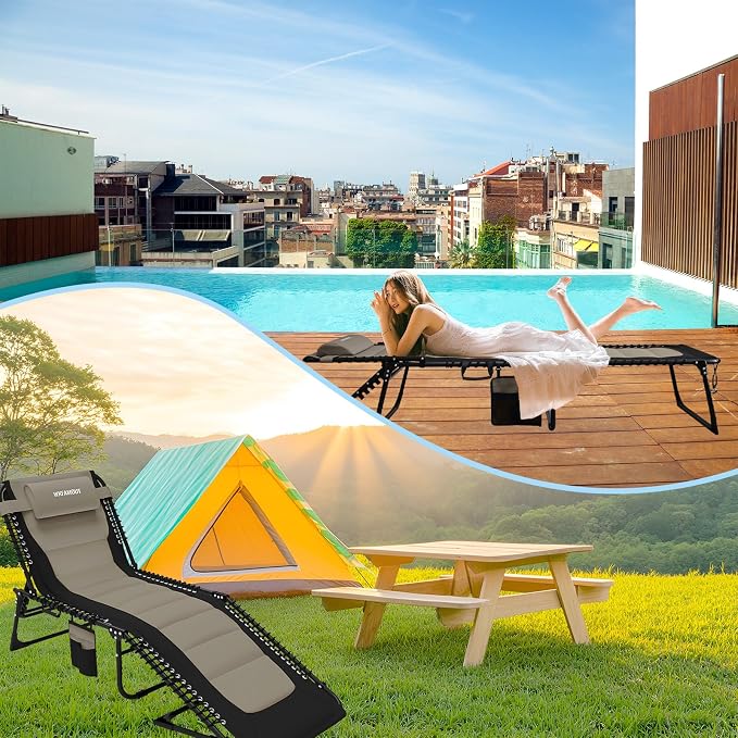 Outdoor Folding Lounge Chair Padded - Image 7