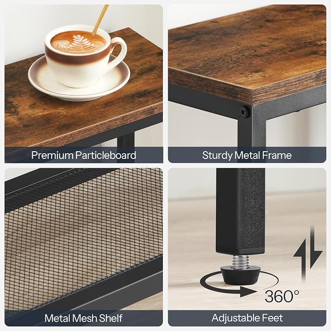 HOOBRO Narrow Console Table, Sofa Table, 4-Tier Industrial Entryway Table - Image 6