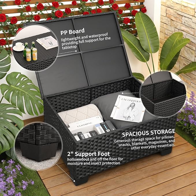 Rattaner 5-Piece Patio Furniture Sofa Set Outdoor Wicker Sectional Couch - Image 3