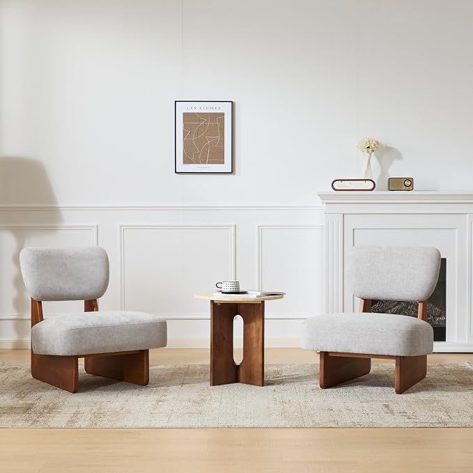 GDFStudio Upholstered Armless Accent Chairs Set of 2 Modern Side Chair - Image 4