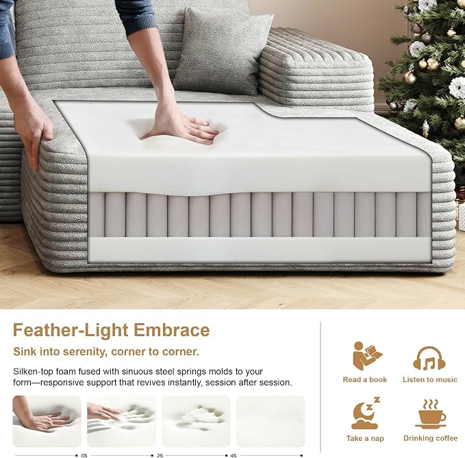 AUGOP 136" Sectional Couches for Living Room Modern Modular Sofa - Image 4