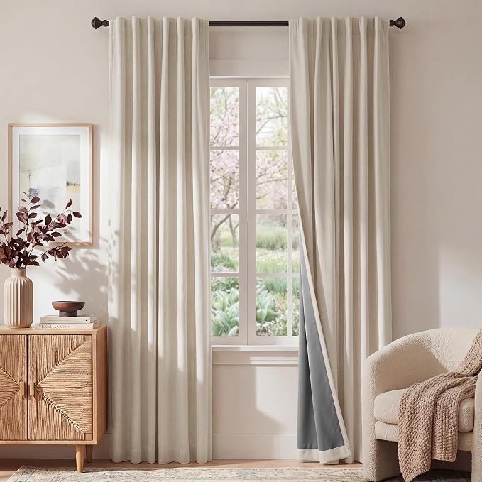 RYB HOME Warm Sand 100% Blackout Curtains by RYBHOME