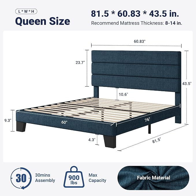 Allewie Queen Size Platform Bed Frame - Image 2