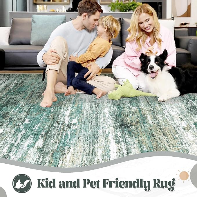 XLUEZ 6x9 Area Rugs for Living Room, Washable Modern Abstract Large Area Rug - Image 3