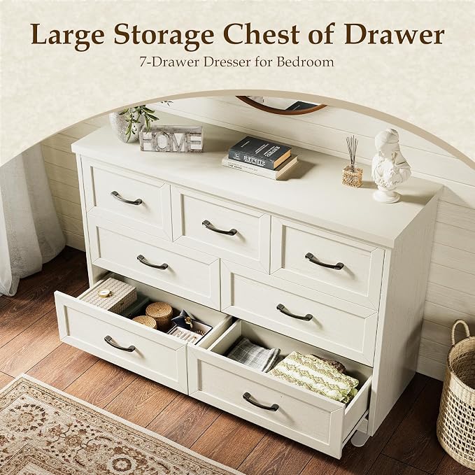 AODK Farmhouse 7 Drawer Dresser - Image 4