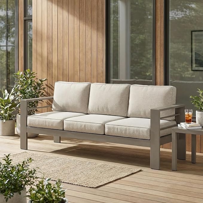Wisteria Lane Metal Patio Furniture Sofa, All-Weather Outdoor Couch by WisteriaLane