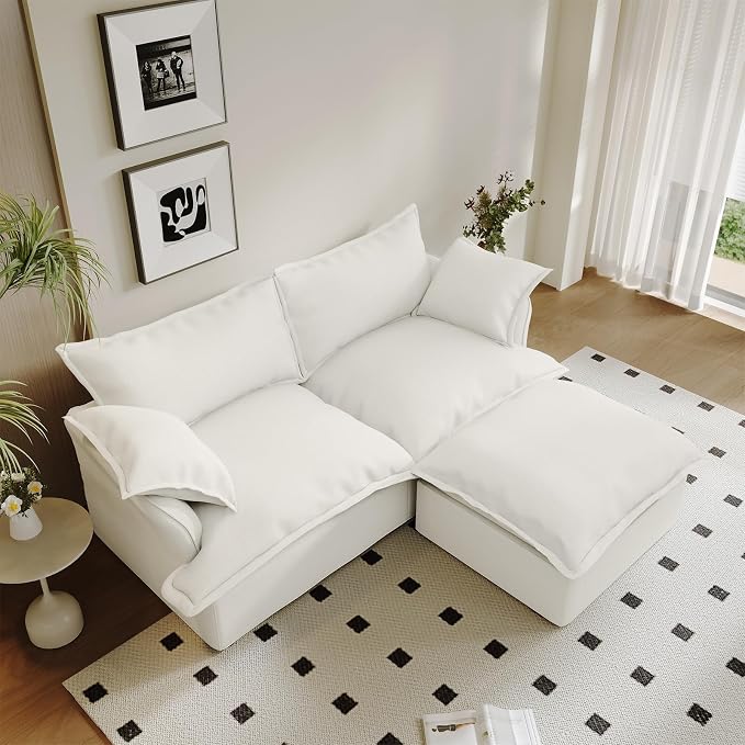 2 Seat with Ottoman L Shape Modular Sectional Couch Sofa - Image 3