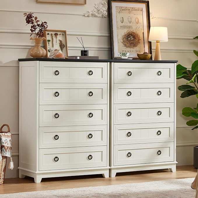 Joaxswe Farmhouse 5 Drawer Dresser - Image 6