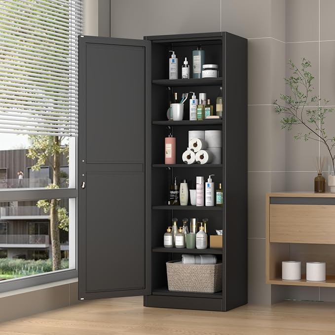Ckzbx Metal Locker Tall Narrow Storage Cabinet, Gym Home Office, Entryway and - Image 2
