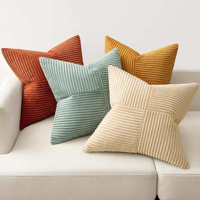 MIULEE Teal Orange Decorative Throw Pillow Covers 18x18 Inch Set of 4 Boho - Image 6