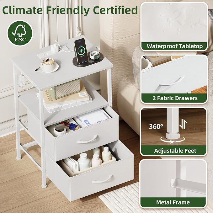Somdot Nightstands Set of 2, End Tables - Image 6