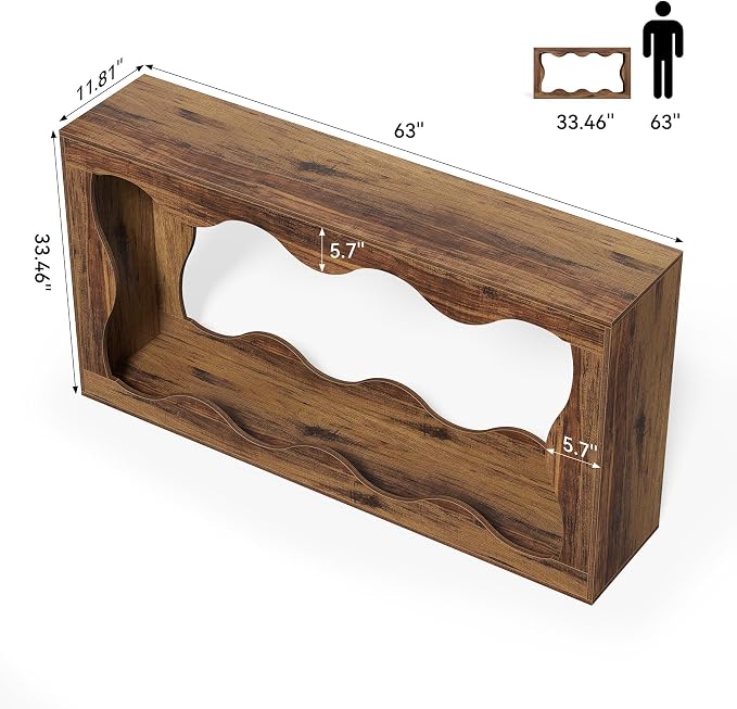 LITTLE TREE 63-Inch Entryway Table, Chic Design, Farmhouse Sofa Table Behind - Image 3