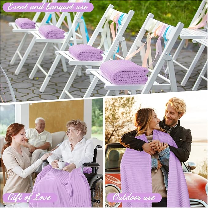 Buryeah 6 Pcs Flannel Throw Blanket Bulk 50 x 60 in Sleepover Blanket Outdoor - Image 5