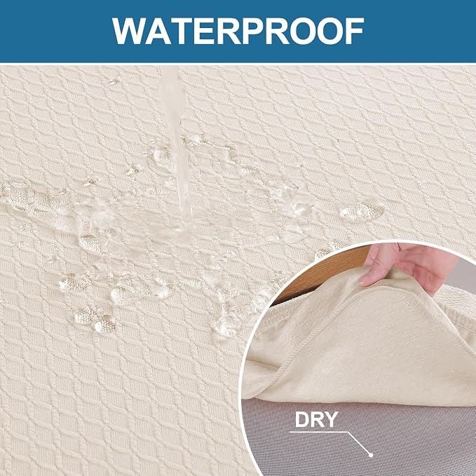 Smiry Waterproof Seat Covers for Dining Room Chairs Set of 10, Stretch Jacquard - Image 3