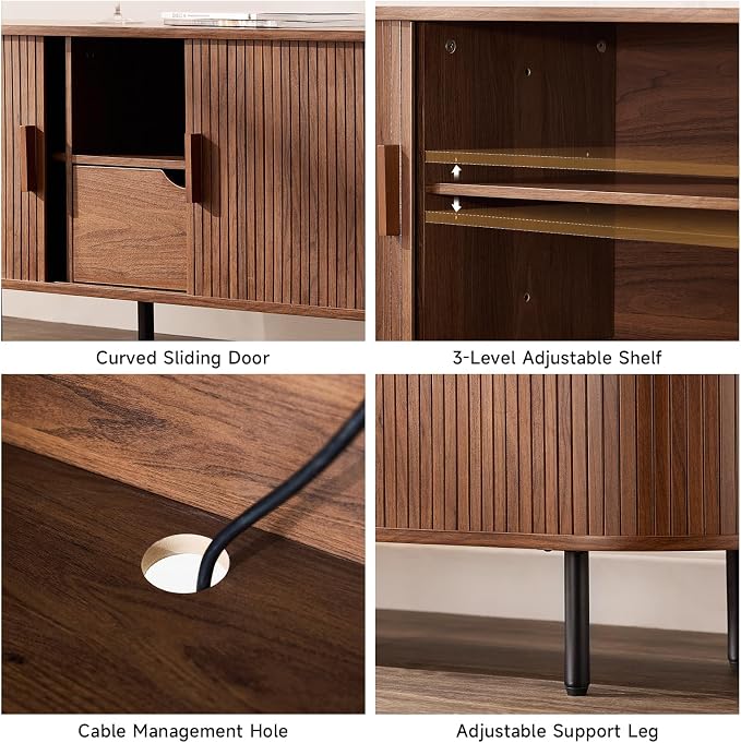 ONBRILL 86.6" TV Stand with Power Outlet - Image 5