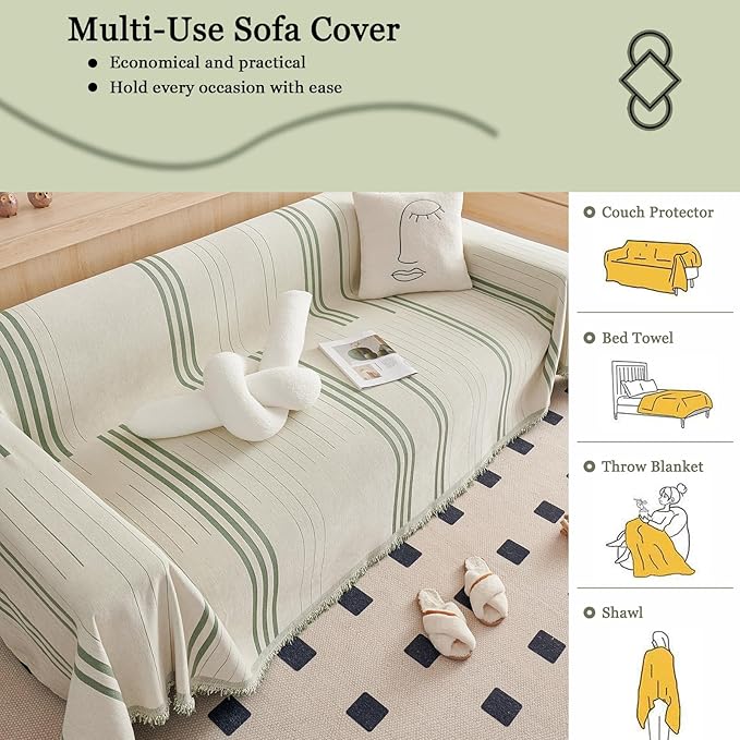 DREAMINGO Couch Cover Reversible Chenille Loveseat Sofa Covers - Image 6