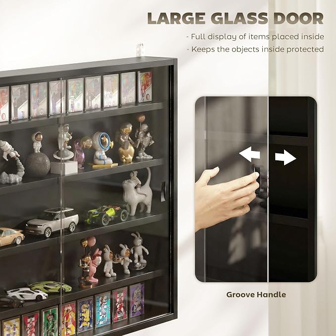 HOMCOM 5-Tier Display Cabinet, Glass Door Cabinet - Image 5