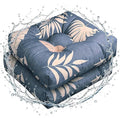Set of 2 Outdoor Floral Square Seat Cushions Waterproof Patio Seat Pad Blue by DetailsMakeLifeMoreSoft