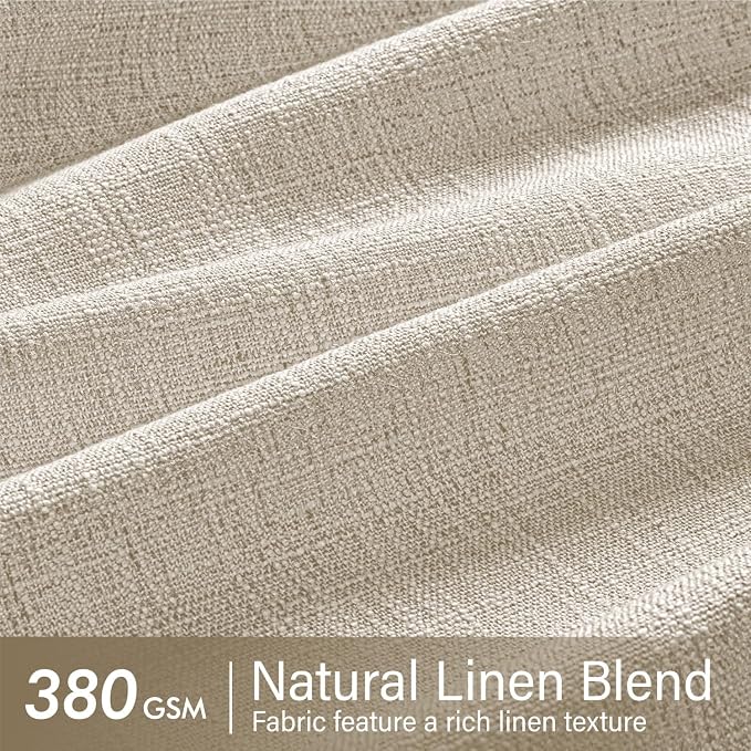 MIULEE Pinch Pleated Thick Linen Curtains 102 Inches Long 2 Panels - Image 4