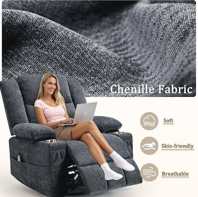 Korser 360° Swivel Rocker Recliner - Image 7