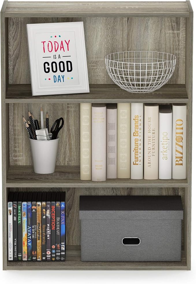 Furinno PASIR Book Shelf, 3-Tier Bookshelf, Storage Shelves Bookcase, 9.7 x - Image 5