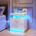 HNEBC Auto LED Nightstand with Wireless Charging Station & USB Ports, High by HNEBC
