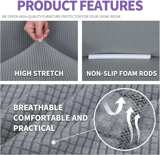 ZNSAYOTX Super Stretch Couch Cover Universal Sofa Covers - Image 4