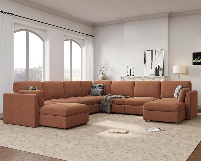 Oversized Modular Sectional Sofa, Solid Wood Frame Sofa, Removable Washable by Kalafini