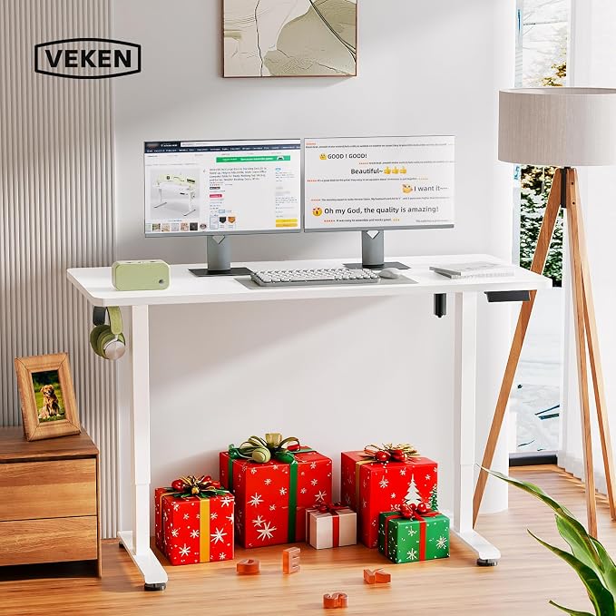 Veken 55 Inch Large Electric Standing Desk, Sit to Stand Up, Heights Adjustable - Image 2