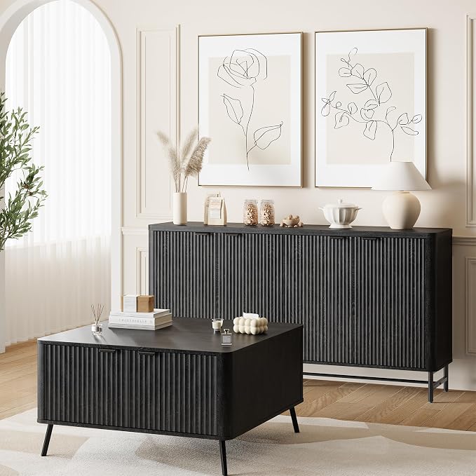 Fatmok Fluted Furniture Set – 65" Buffet Sideboard Cabinet by Fatmok
