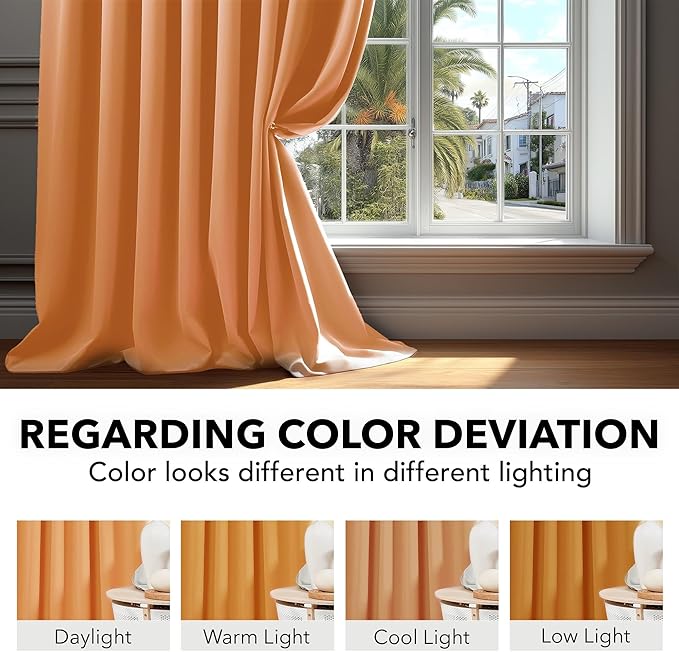 Deconovo Extra Long Blackout Curtains W52 x L108 Inch, 1 Pair, Back Tab and Rod - Image 6