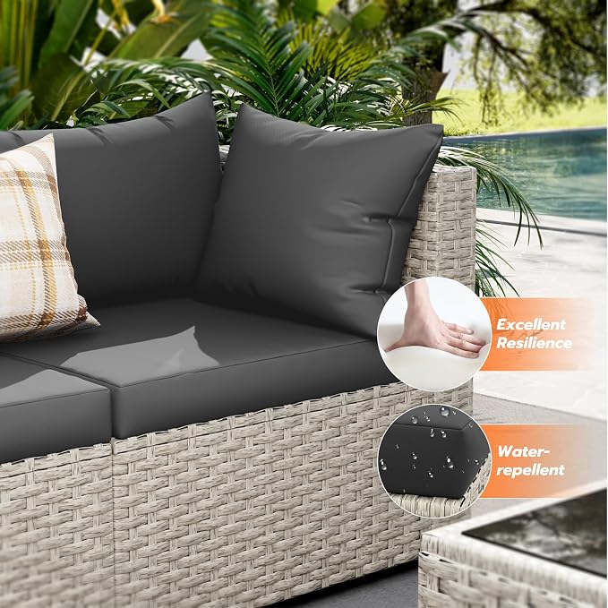 UDPATIO Outdoor Patio Furniture Set, 7-Piece Modular Sectional Sofa - Image 2