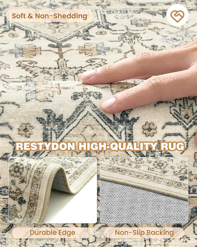 Kitchen Runner Rug Non Slip Washable 2.5x8, Soft Low Pile Entryway Rug Runners - Image 7